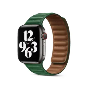 Alfalfa Green | Leather Link Magnetic Strap