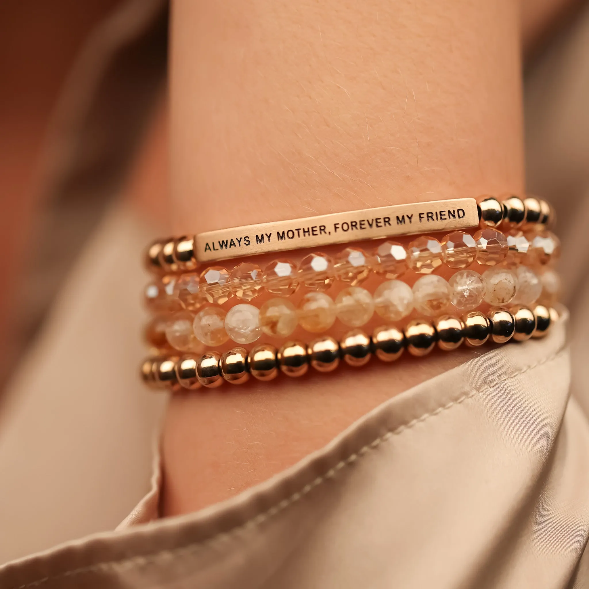 ALWAYS MY MOTHER 4 BRACELET GIFT SET - ROSE GOLD
