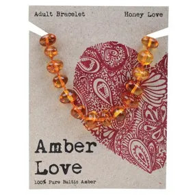Amber Love AdultS Bracelet 100% Baltic Amber - Honey Love