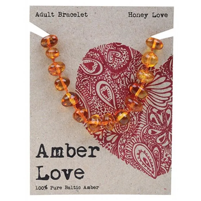 Amber Love AdultS Bracelet 100% Baltic Amber - Honey Love