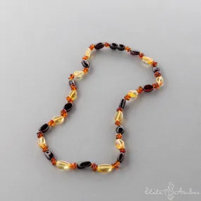 Amber necklace "Cherry pebbles"