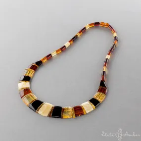 Amber necklace "Stylish Cleopatra with insertions"