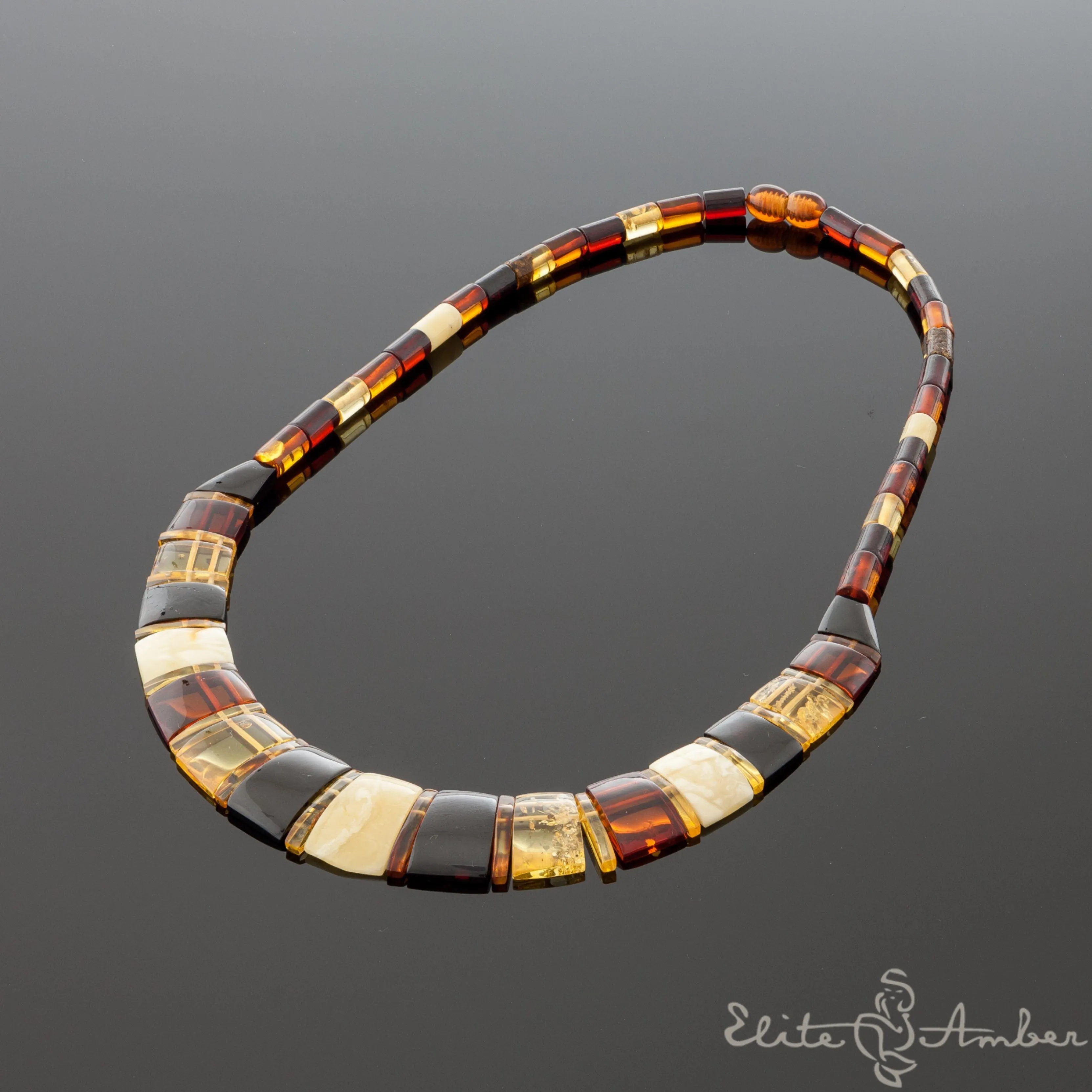 Amber necklace "Stylish Cleopatra with insertions"