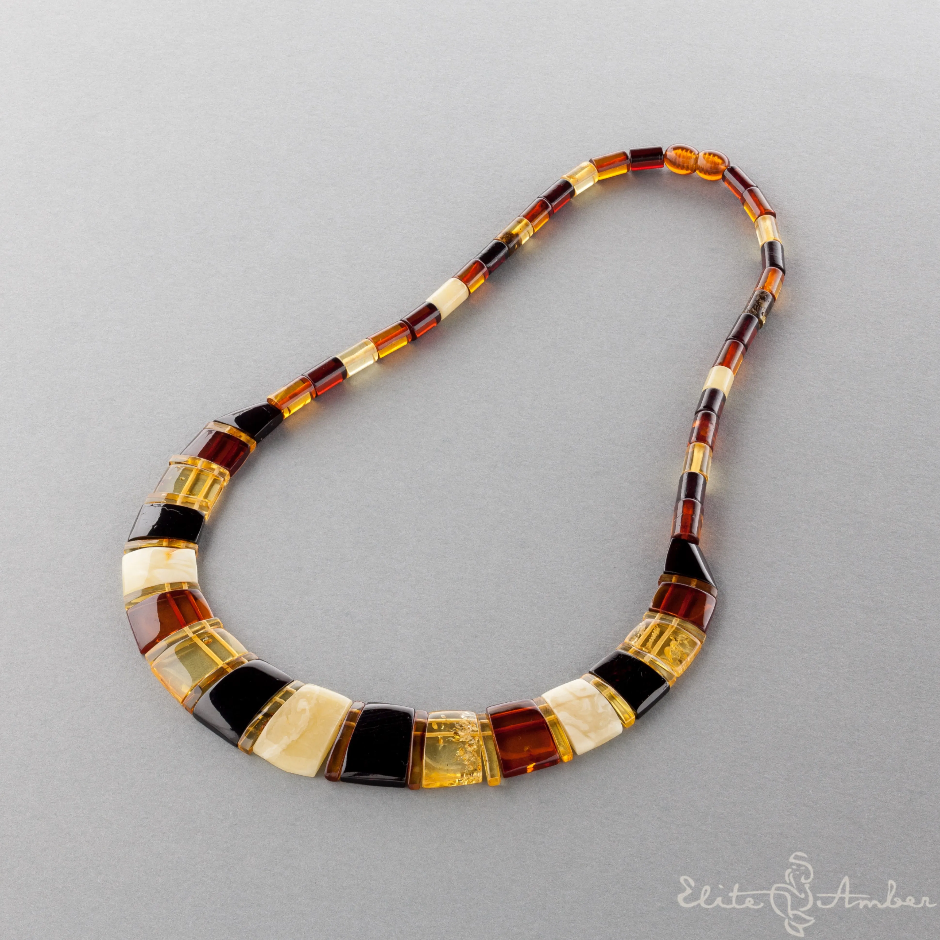 Amber necklace "Stylish Cleopatra with insertions"