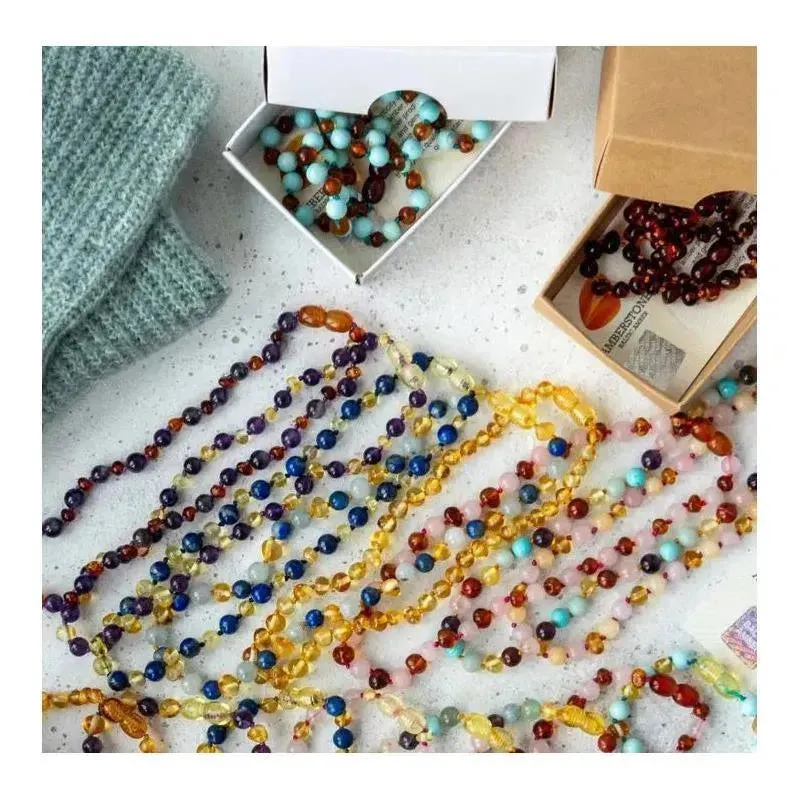 Amber Stone - Baltic Amber & Gemstone Necklace 19