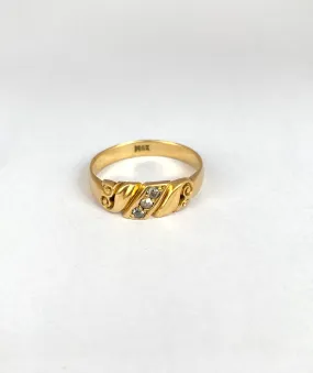 Antique, 18ct Gold Diamond Trilogy Ring, Hallmarked, 18ct Gold