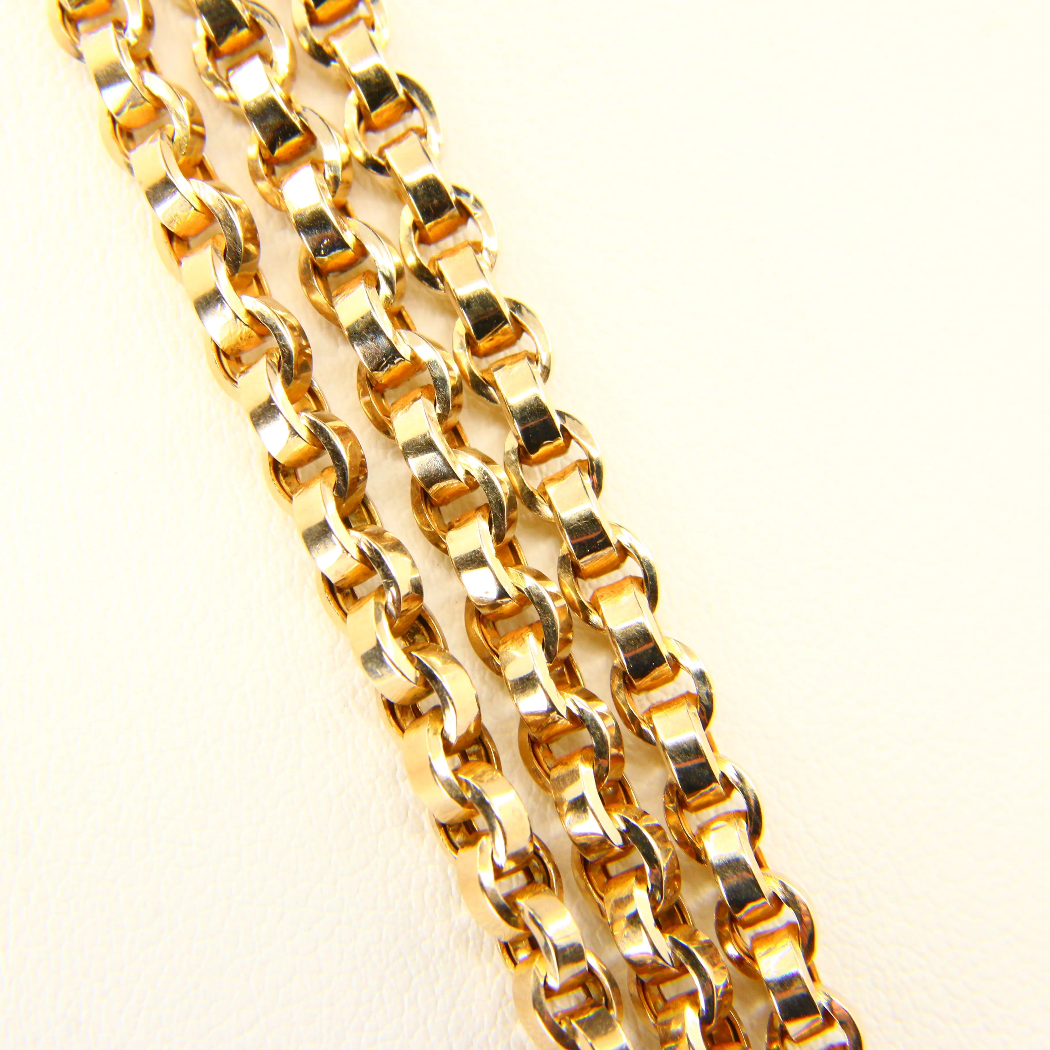 Antique 9ct Gold Necklace 9 Carat Yellow Gold Muff Chain Watch Guard Chain Gift