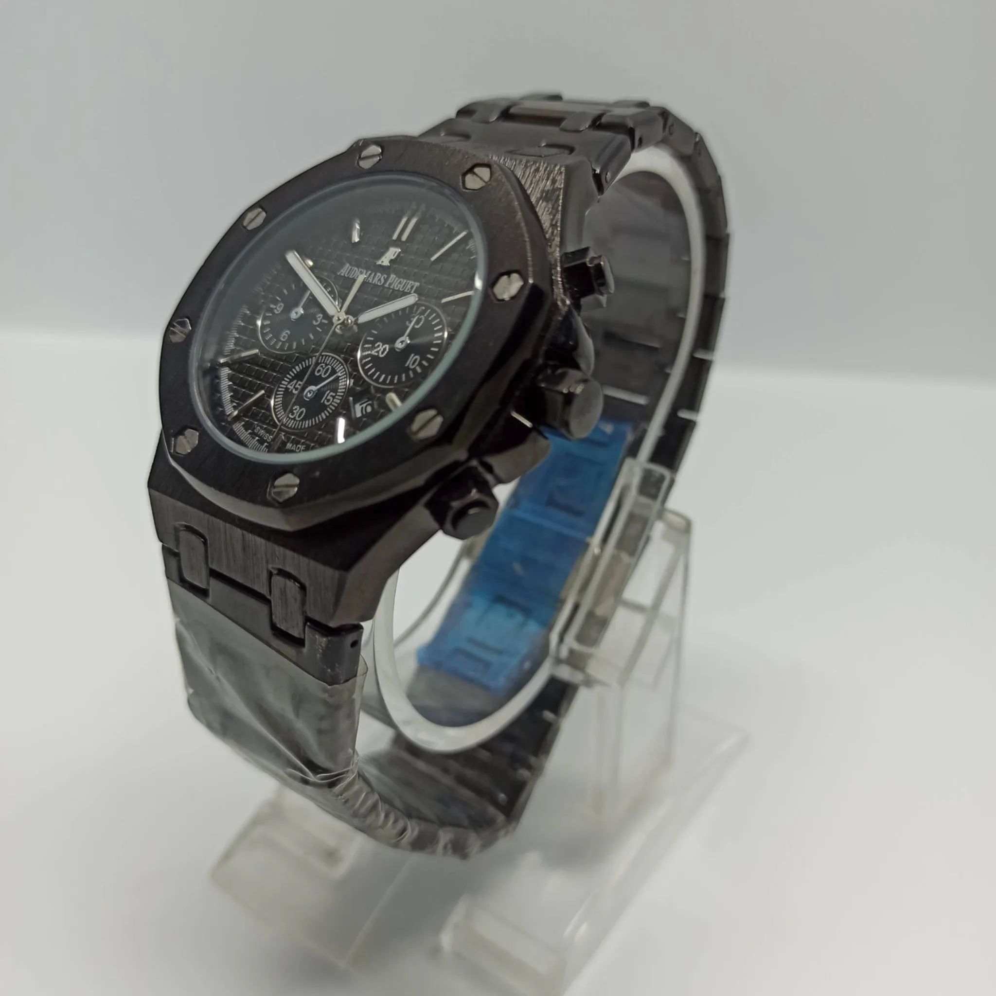 AUDEMARS PIGUET (AP) - BLACK - GOOD QUALITY - ONLY DATE WORKING - MEN'S WATCH