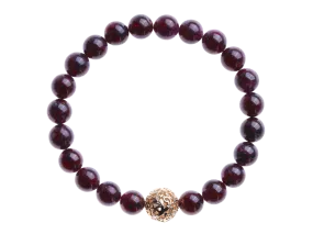 Auspicious Beaded Garnet Bracelet 8mm
