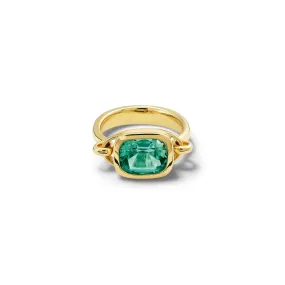 Baguette Ring 18ct Yellow Gold - Mint Tourmaline