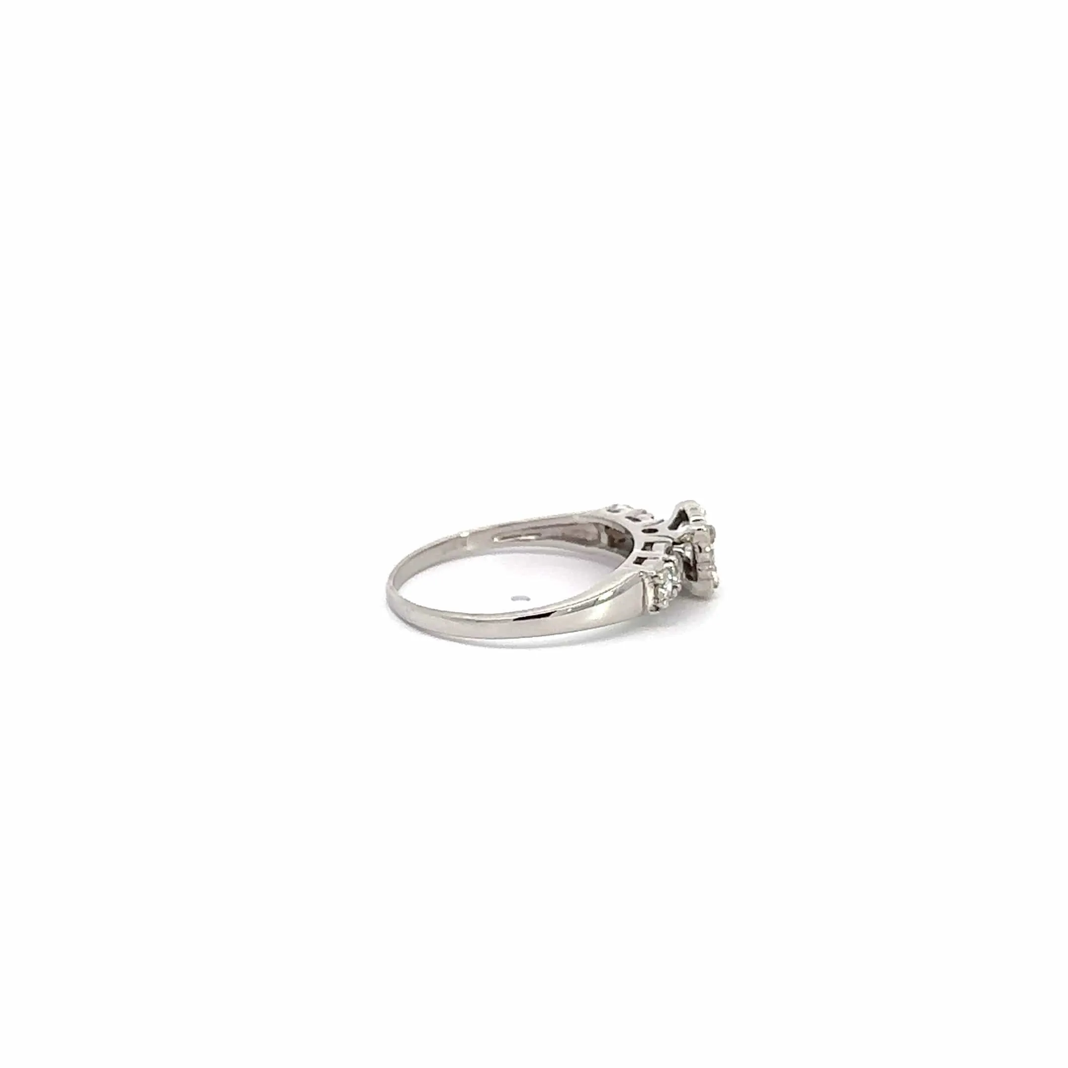Baikalla 14k White Gold Five Diamond Engagement Ring Set