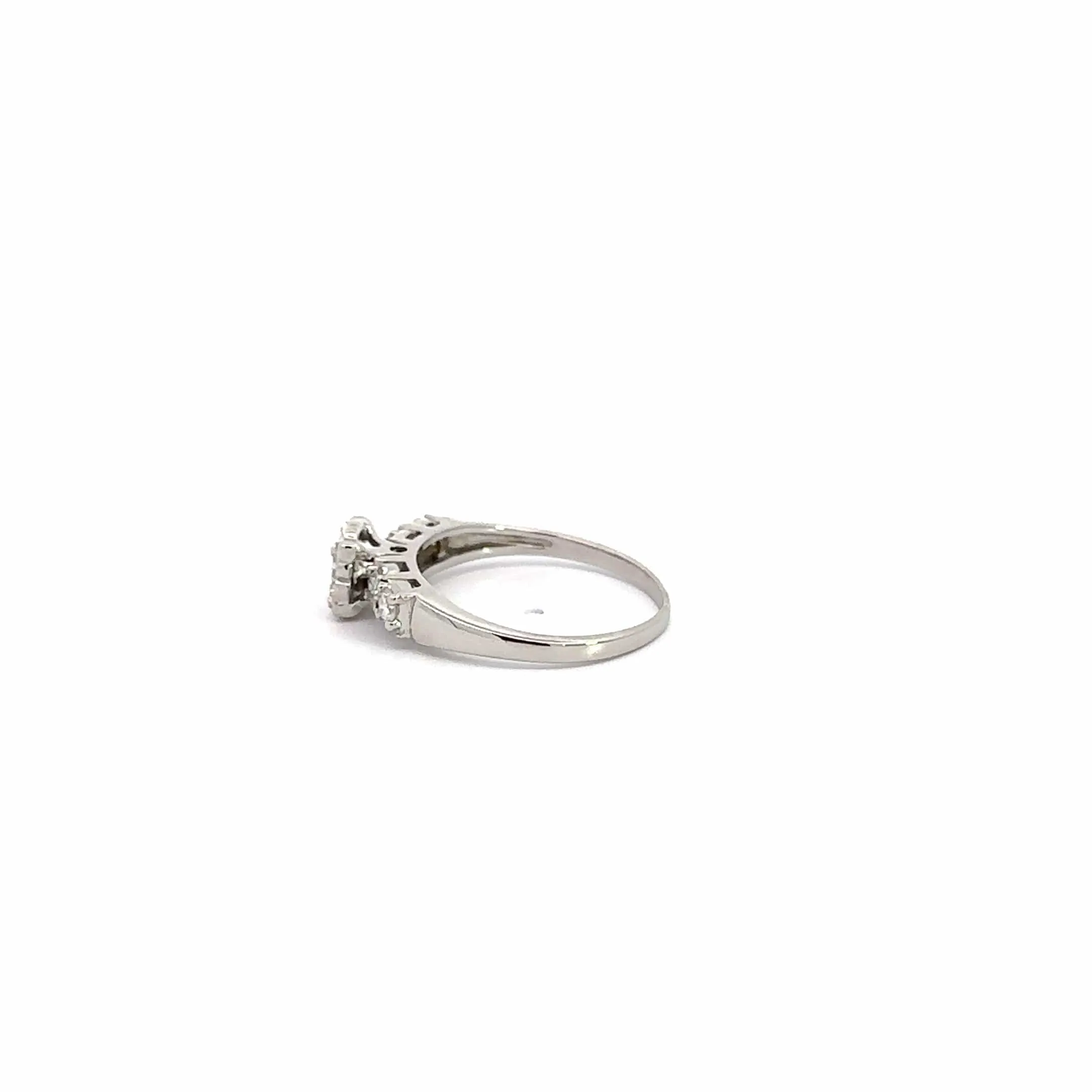 Baikalla 14k White Gold Five Diamond Engagement Ring Set