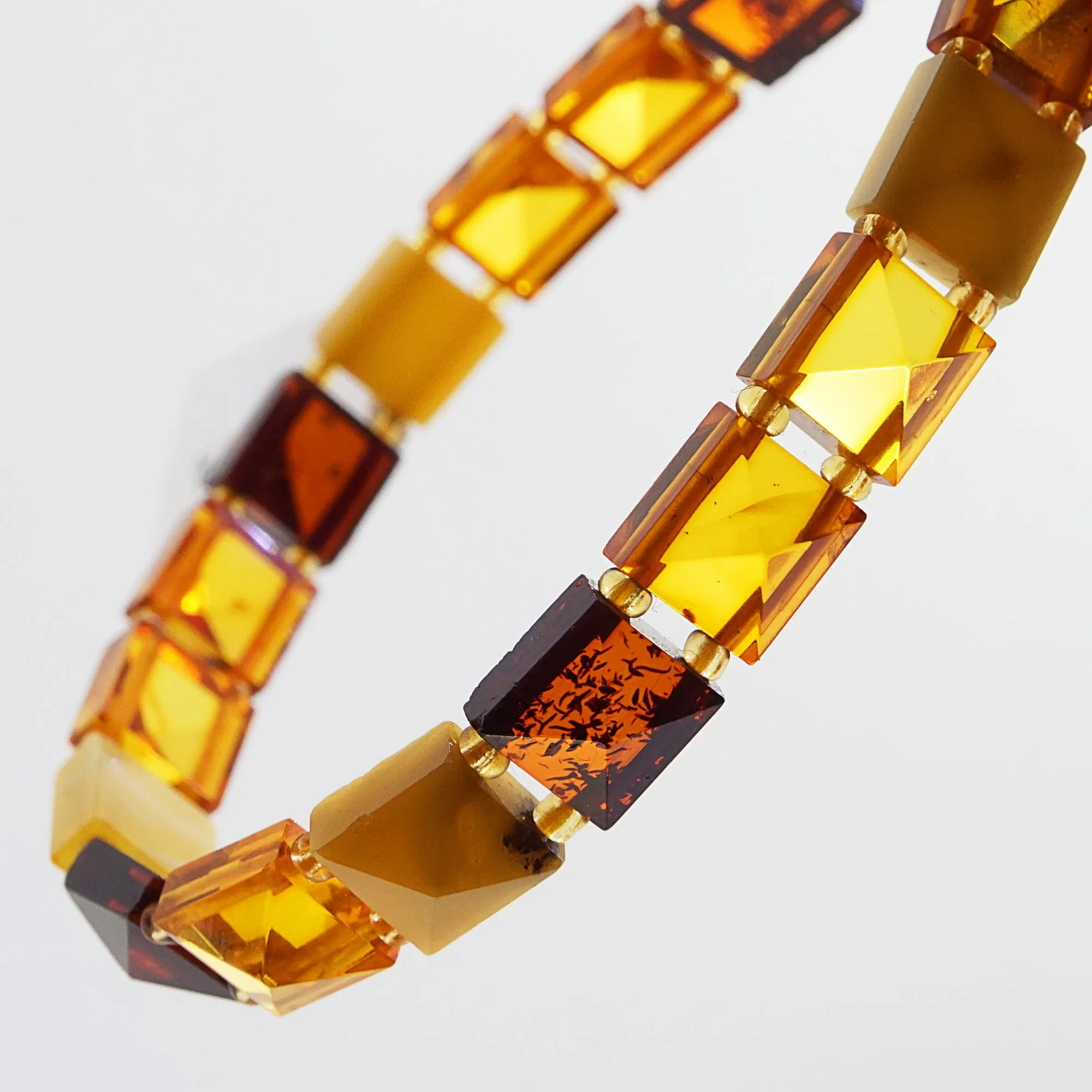 Baltic Amber Faceted Square Bangle