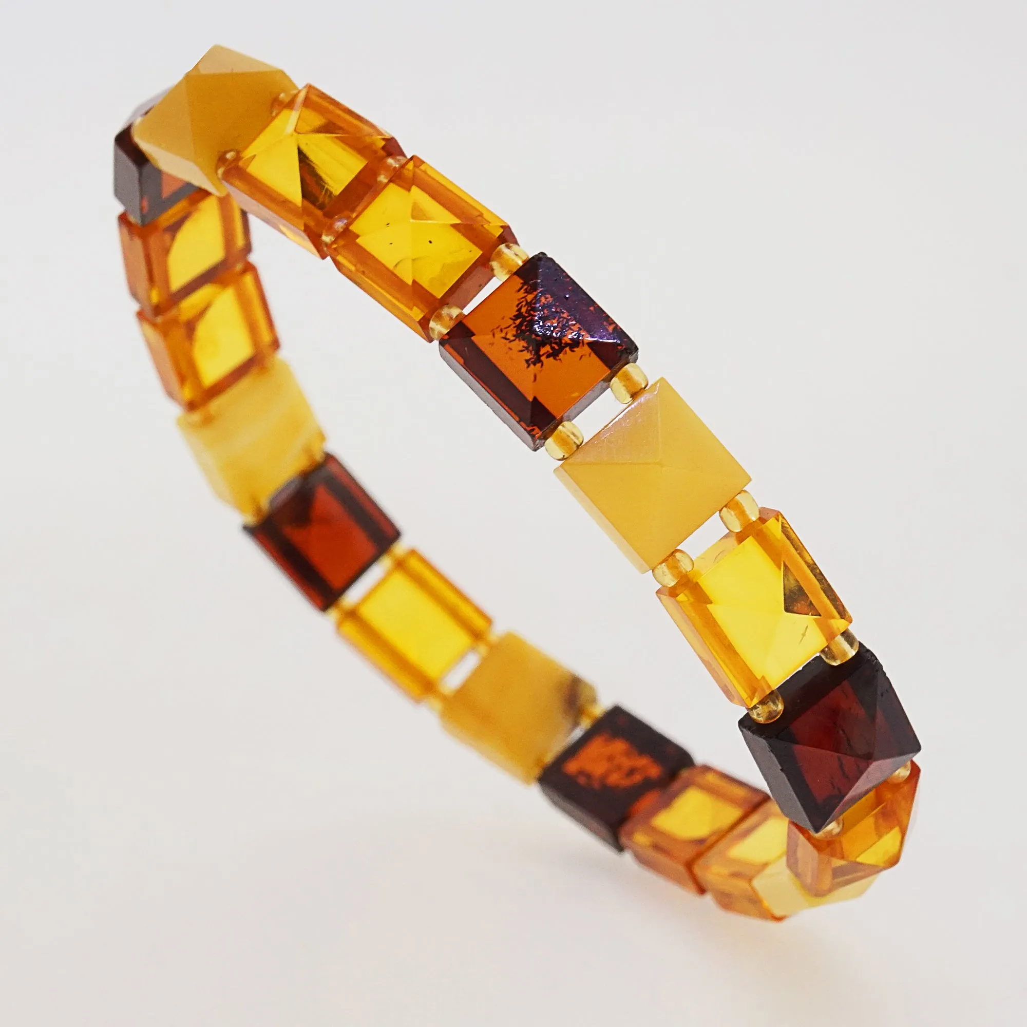 Baltic Amber Faceted Square Bangle