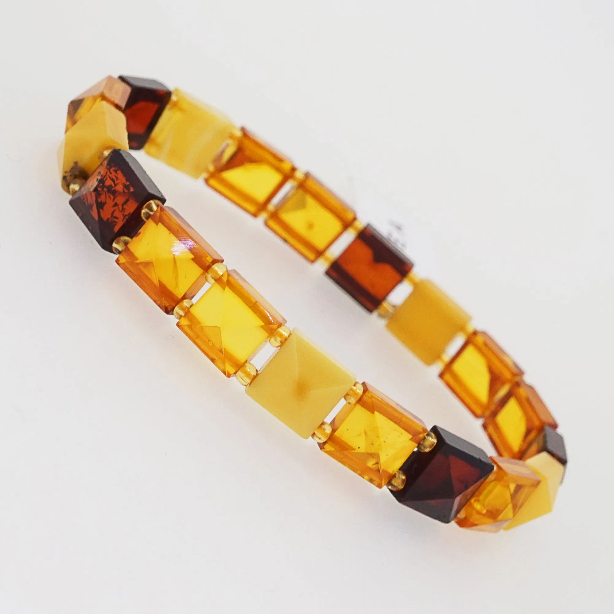 Baltic Amber Faceted Square Bangle