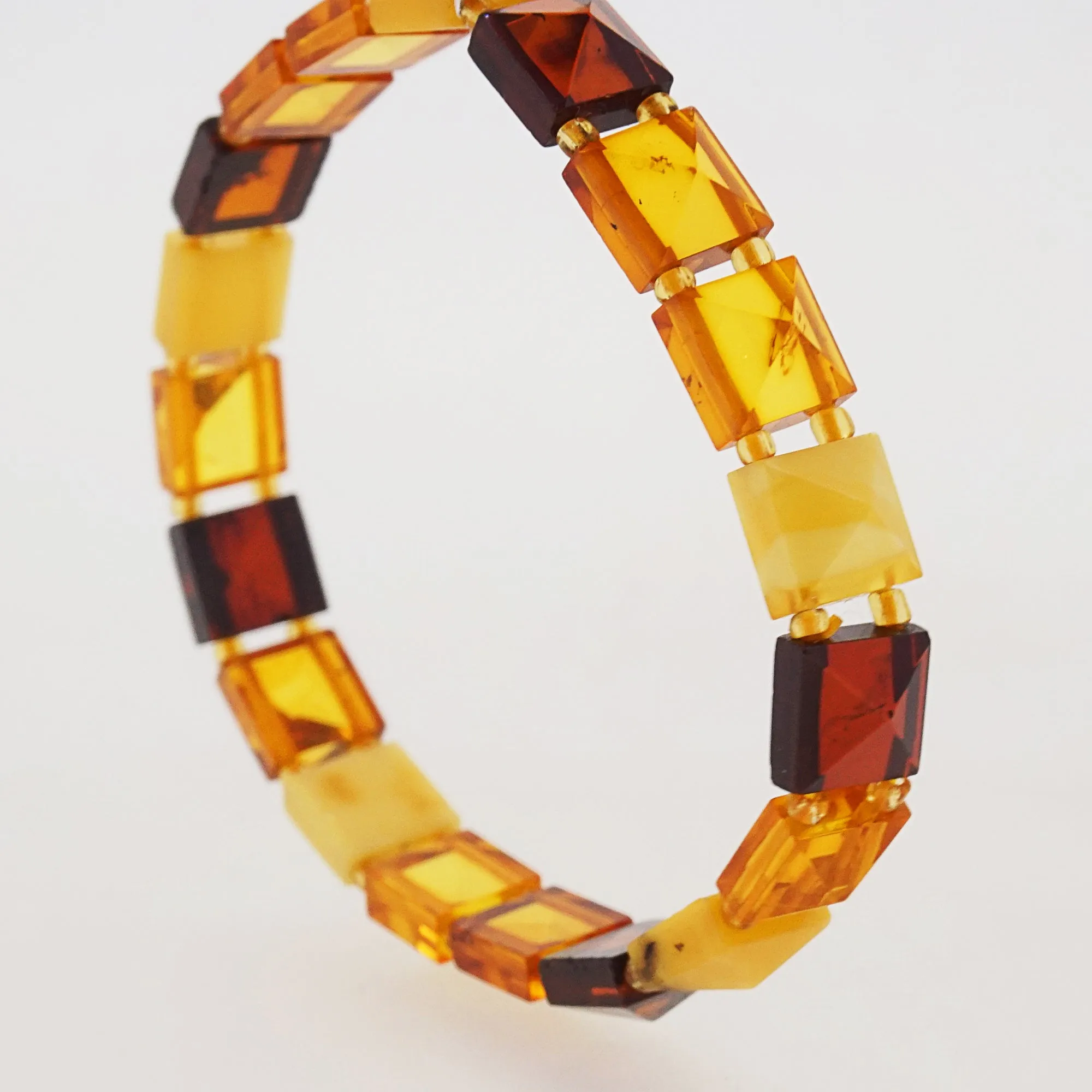 Baltic Amber Faceted Square Bangle