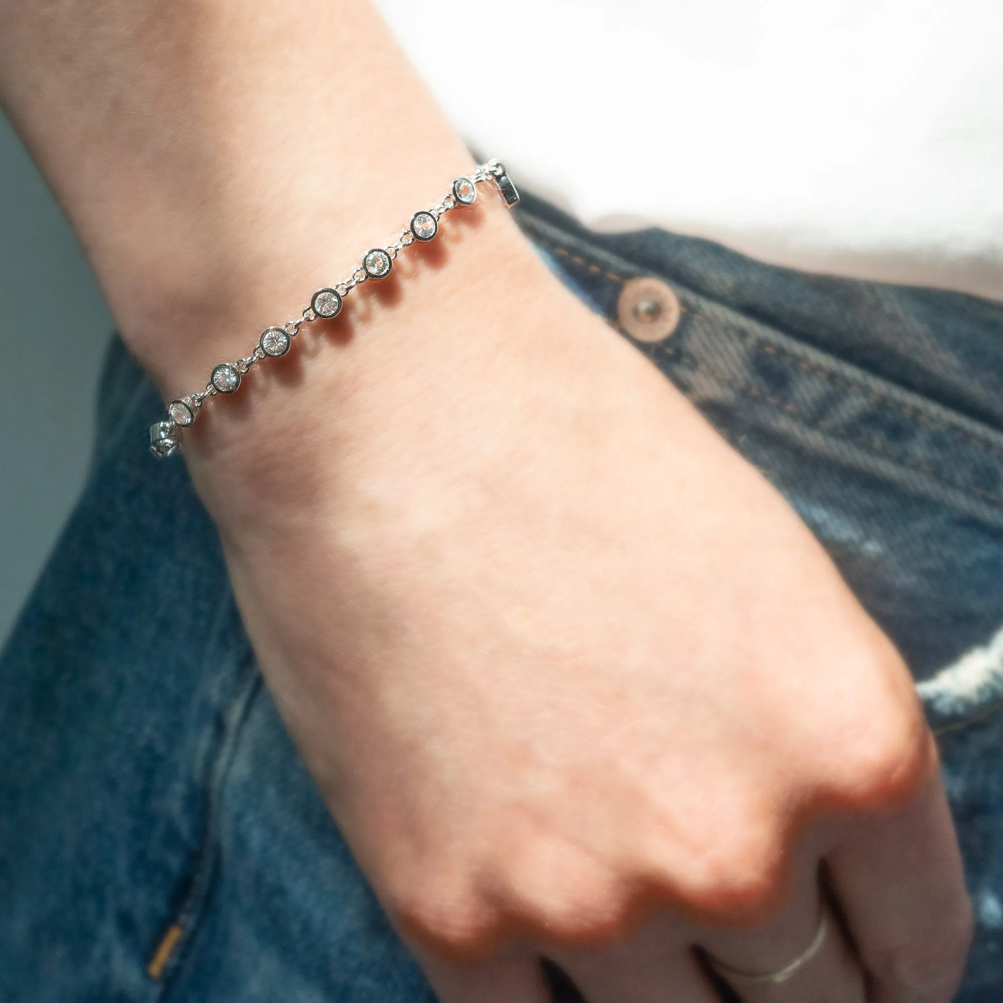 Bezel Set Sapphire Tennis Bracelet