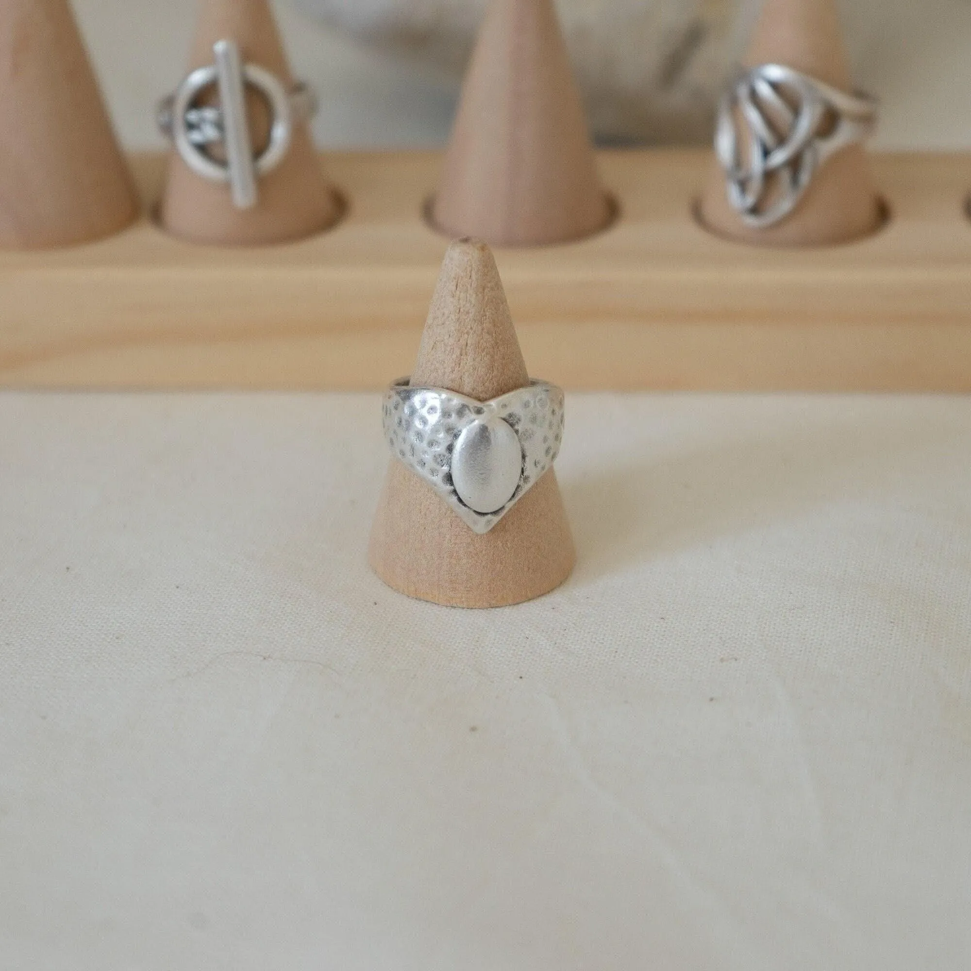 Big Hammered Silver Ethnic Ring