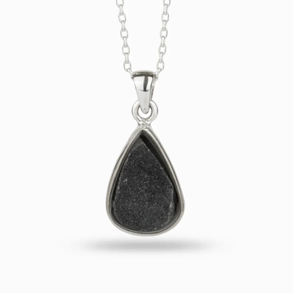 Black Onyx Druzy Necklace