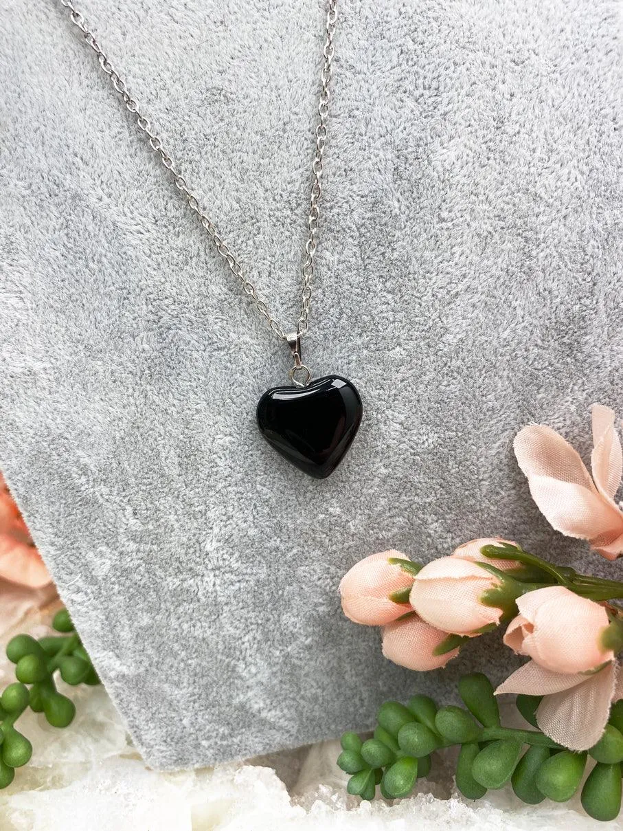 Black Onyx Heart Necklace