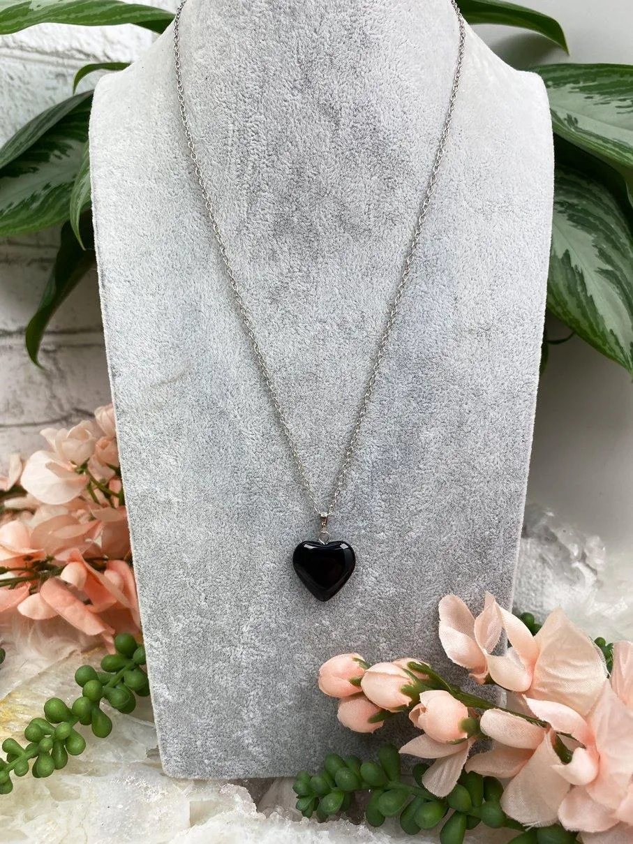 Black Onyx Heart Necklace