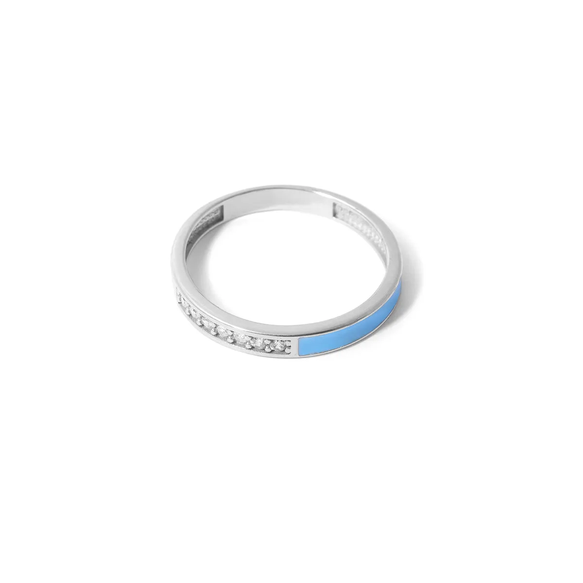 Blue Diamond Enamel Ring