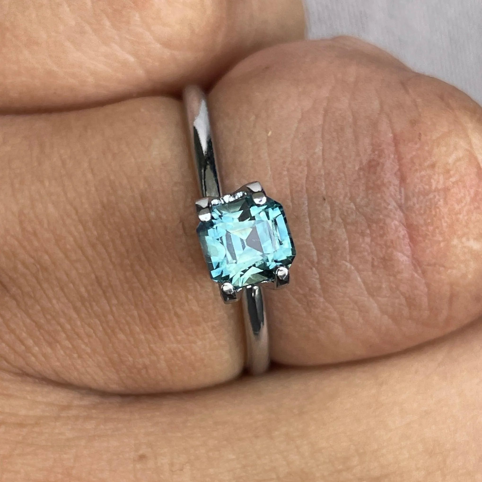Blue-Green Sapphire From Madagascar 1.13 crt