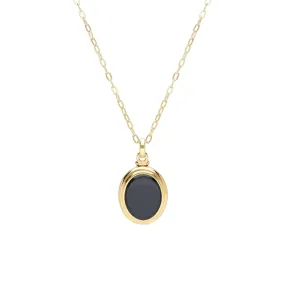 Bona Fide Schwarzer Onyx Oval Medaillon