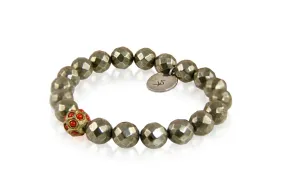 Bracelet - Beaded Pyrite & Coral Signature Collection