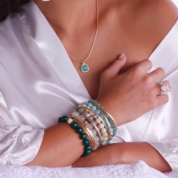 Bracelet - Beaded Pyrite & Coral Signature Collection