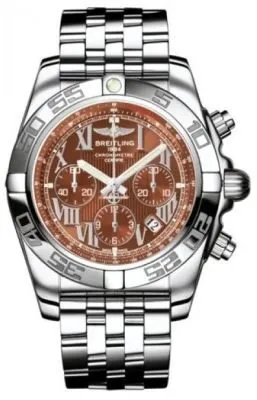 Breitling Chronomat 44 Amber Dial Stainless Steel Automatic Men's Watch AB011012/Q566SS