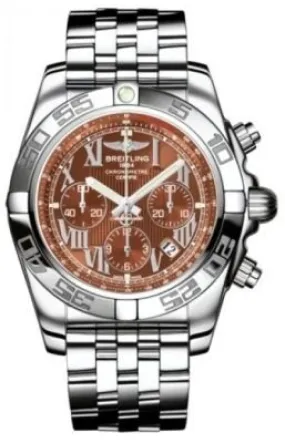 Breitling Chronomat 44 Amber Dial Stainless Steel Automatic Men's Watch AB011012/Q566SS
