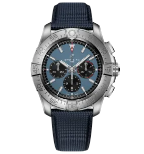 Breitling Super Avenger B01 Chronograph 46 Watch with Blue Leather Strap