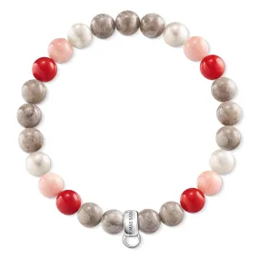 Charm Bracelet "Red, White, Brown"