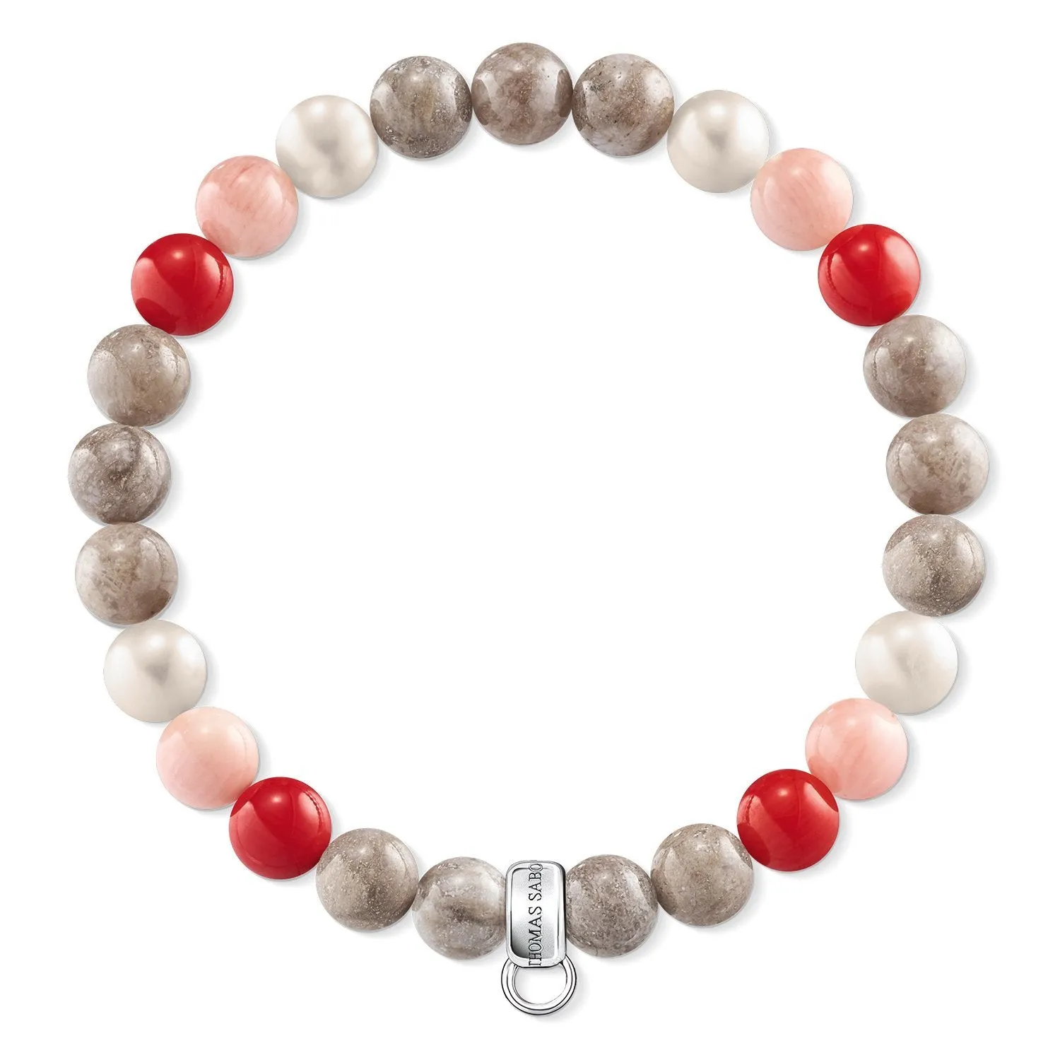 Charm Bracelet "Red, White, Brown"
