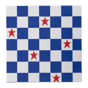Checks Paper Cocktail Napkin