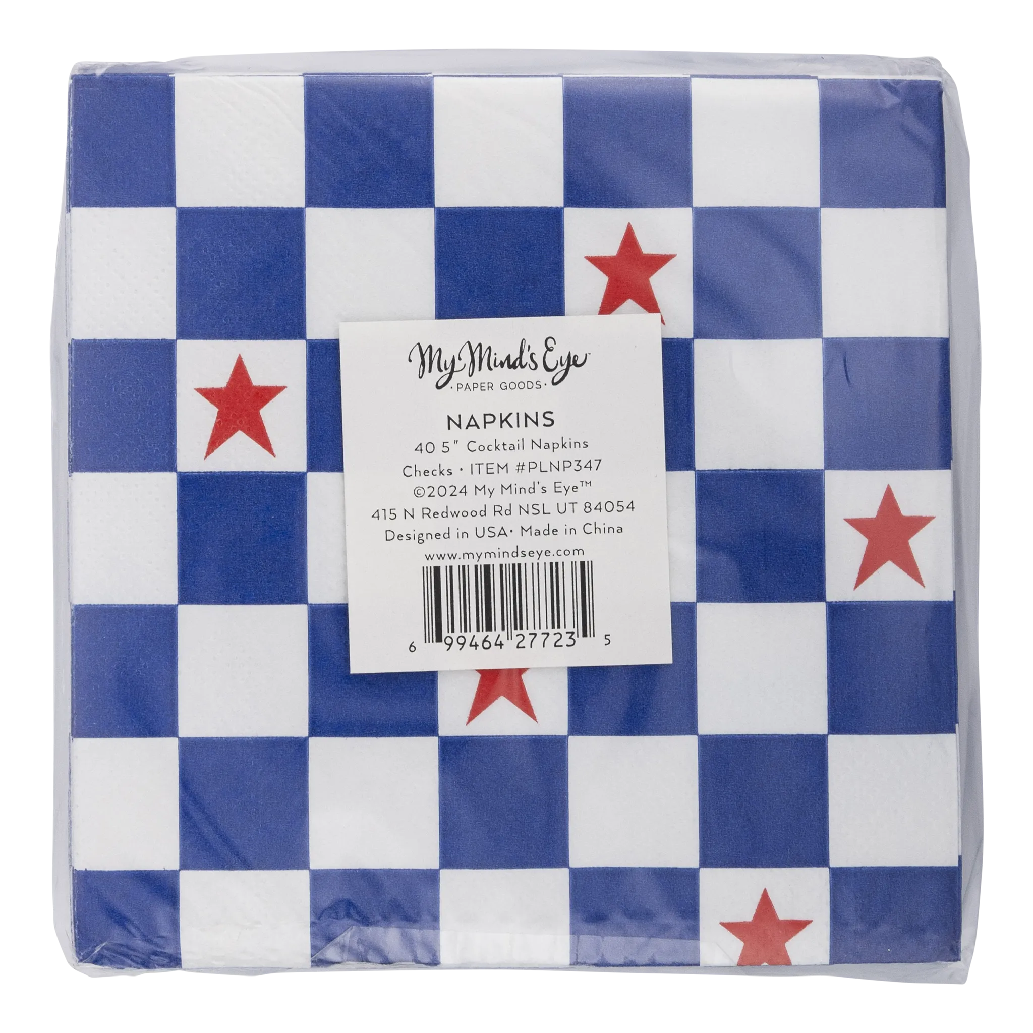 Checks Paper Cocktail Napkin