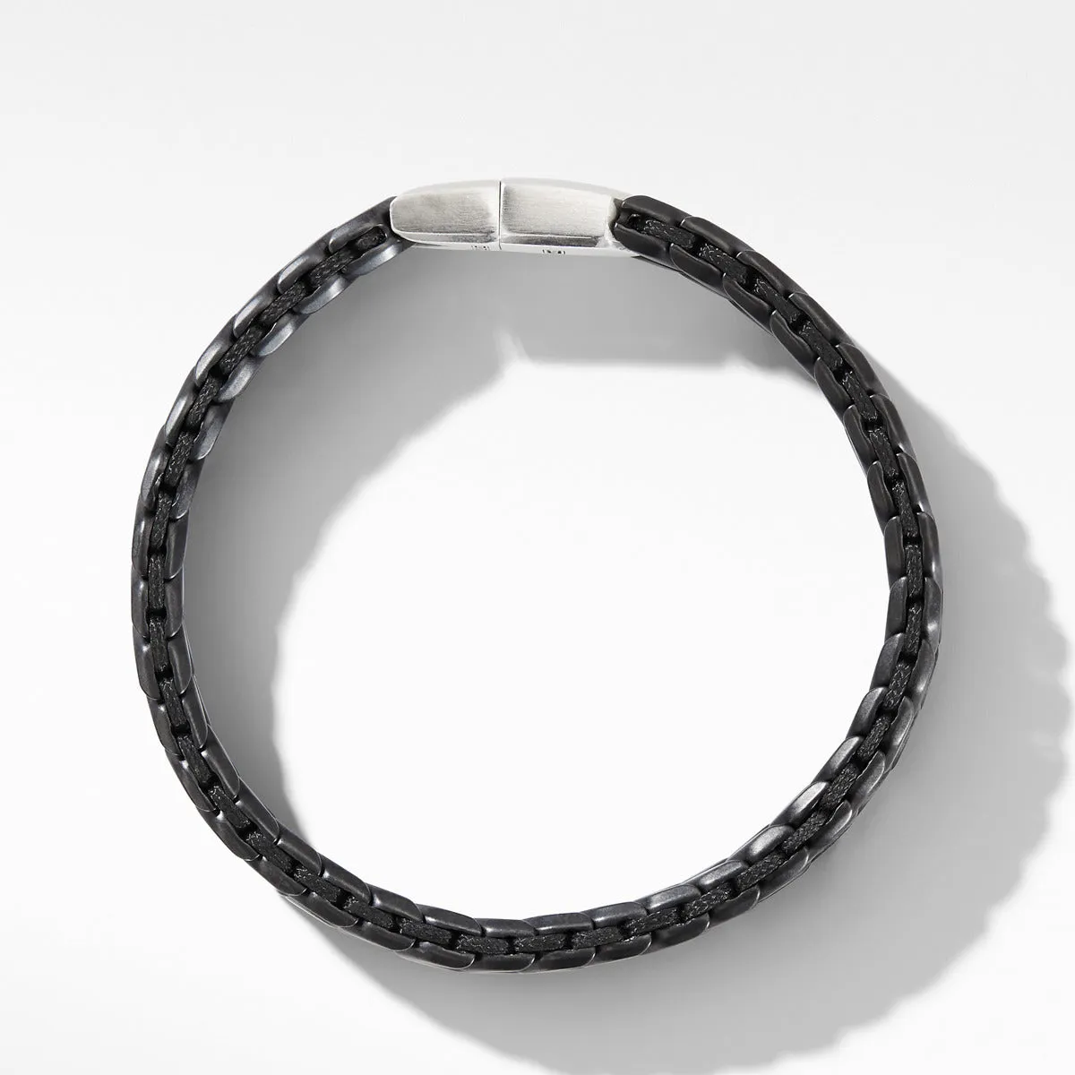 Chevron Woven Bracelet in Black Titanium