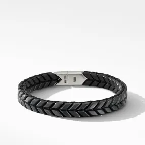 Chevron Woven Bracelet in Black Titanium