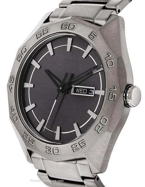 Citizen Eco-Drive Mens Super Titanium Watch - Bracelet - Black Dial - Date