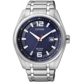 Citizen Men's Watch - Eco-Drive Power Reserve Blue Dial Titanium Case | AW1240-57M