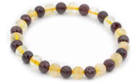 Citrine and Garnet Natural Gemstone Bracelet