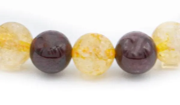 Citrine and Garnet Natural Gemstone Bracelet