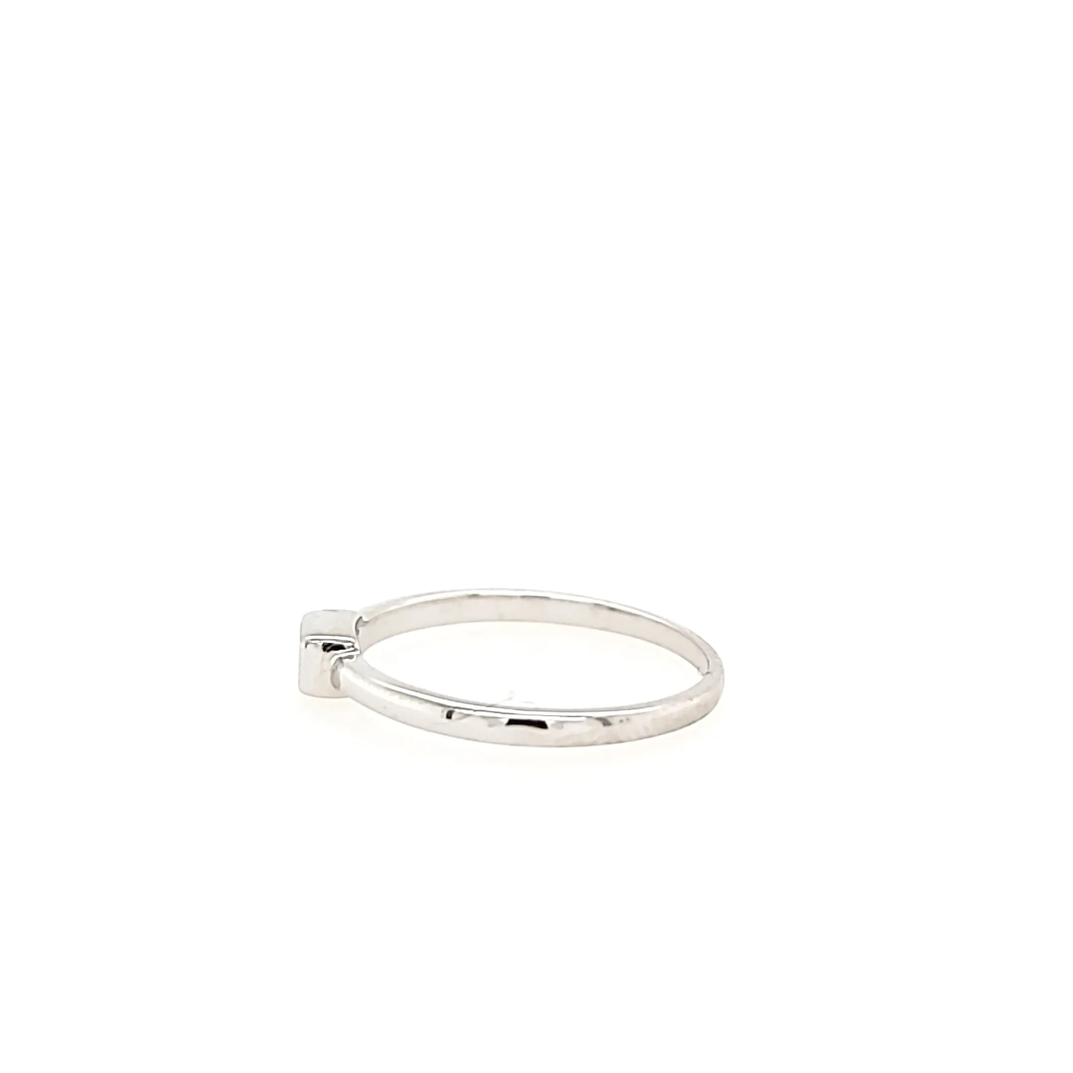 CLEARANCE - 18k White Gold Baguette Diamond Stacker Ring (I1146)
