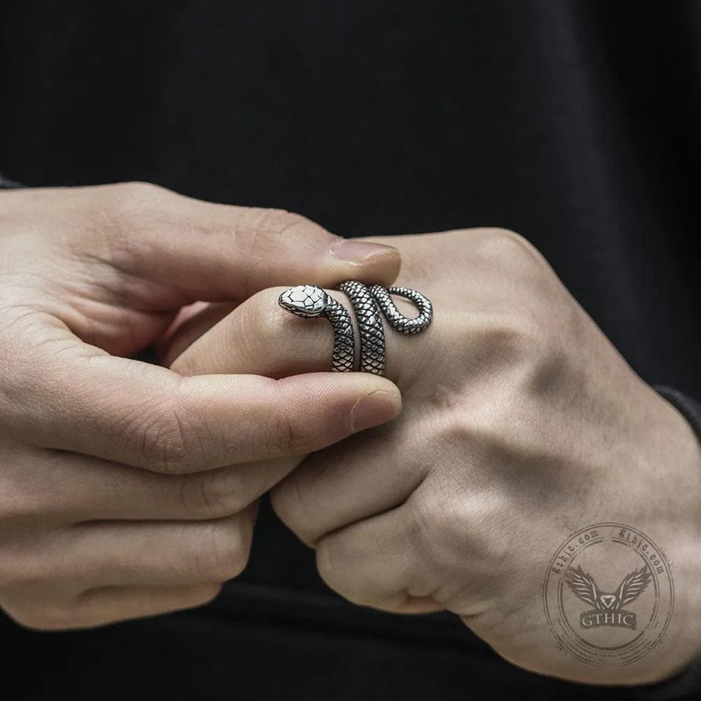 Coiled Snake Sterling Silver Ring
