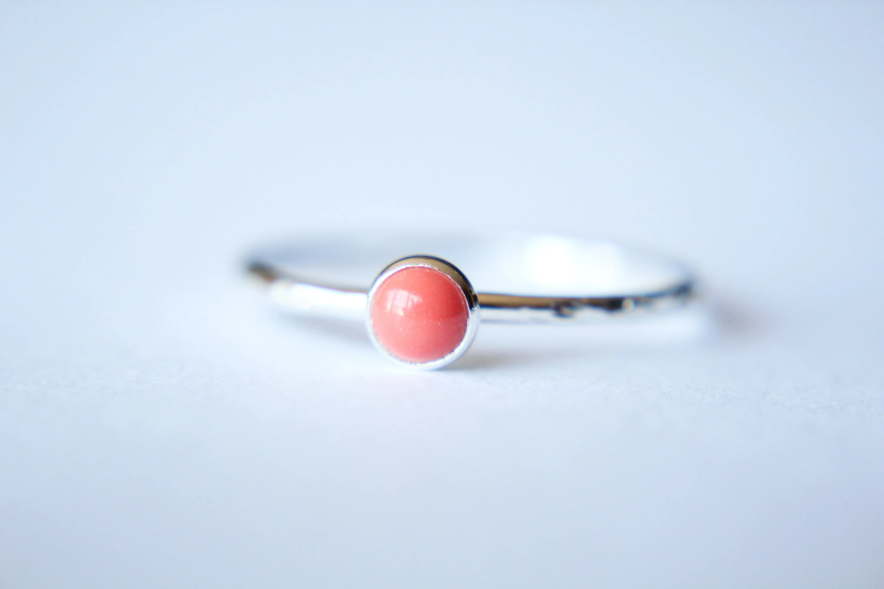 Coral Stacking Ring, Coral Ring, Natural Gemstone Ring, Coral, Gemstone Stacking Ring, Coral Gemstone, Coral Jewelry, Gift