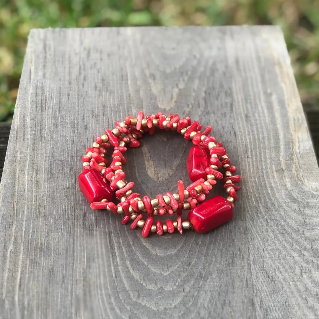 Coral Trio Bracelet Set