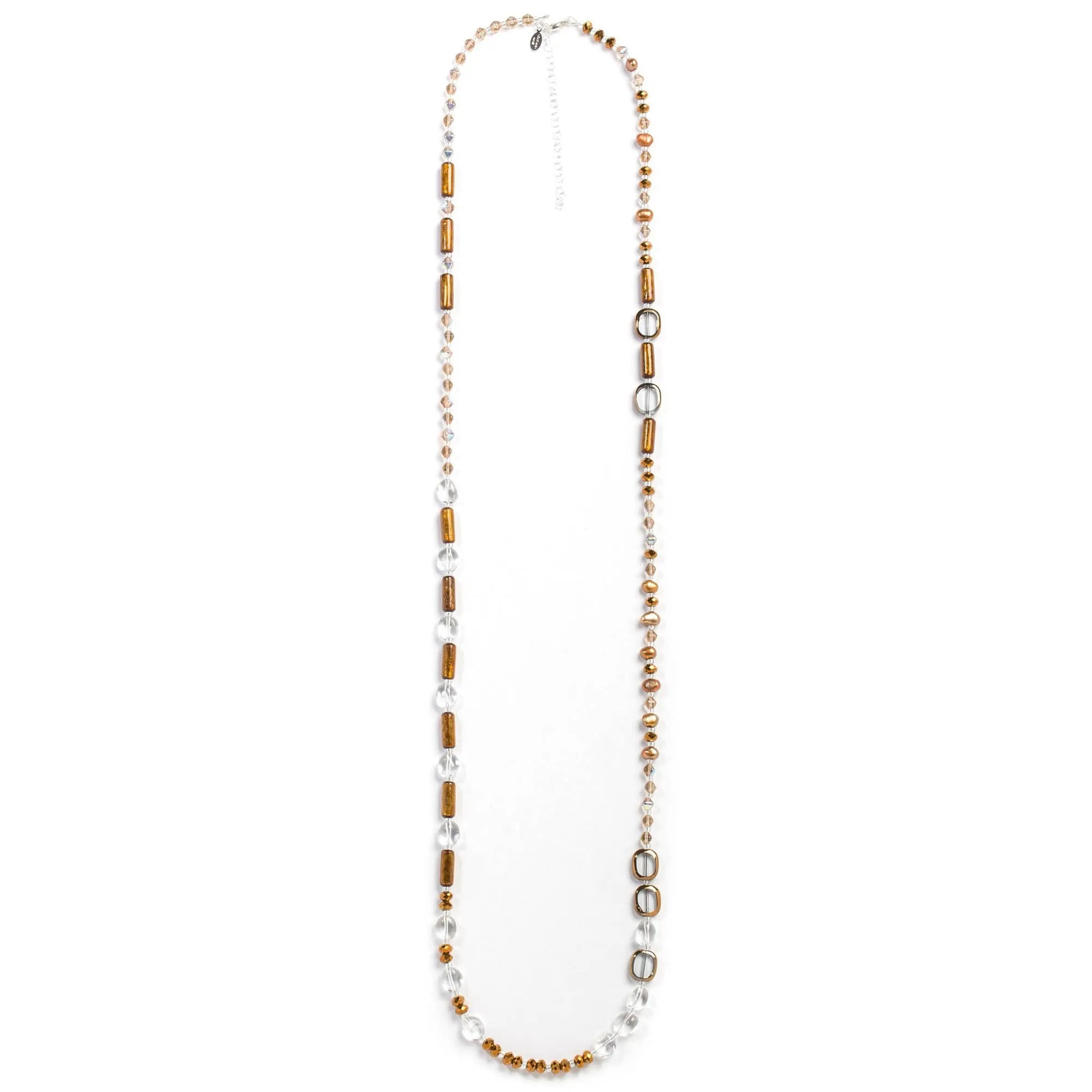 Crystal Gold Medley, Convertible Necklace/Bracelet, 44"