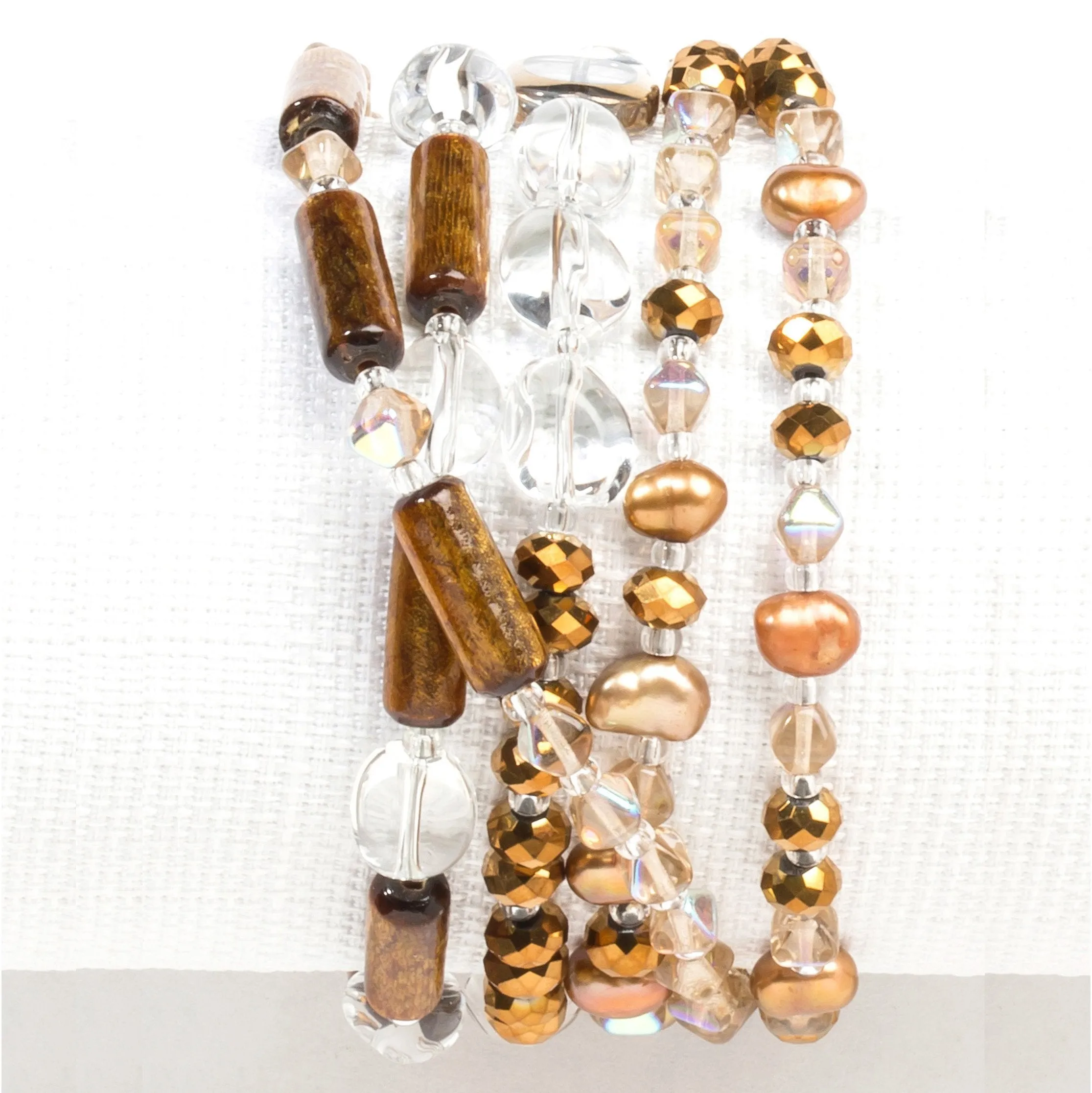 Crystal Gold Medley, Convertible Necklace/Bracelet, 44"