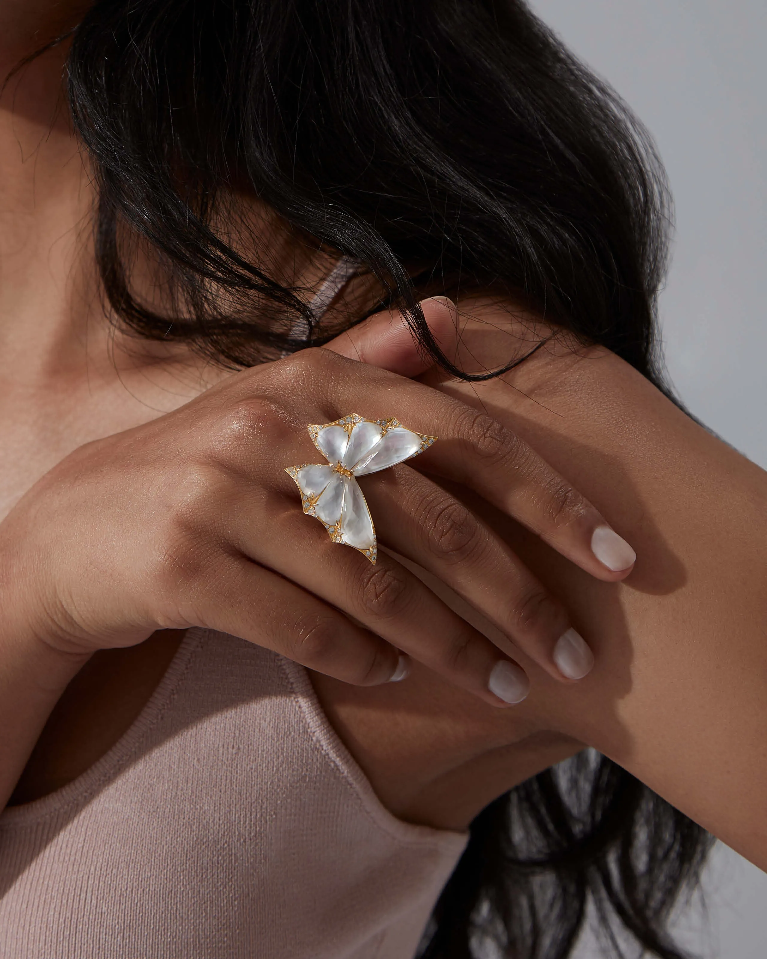 Crystal Haze Large Cocktail Ring